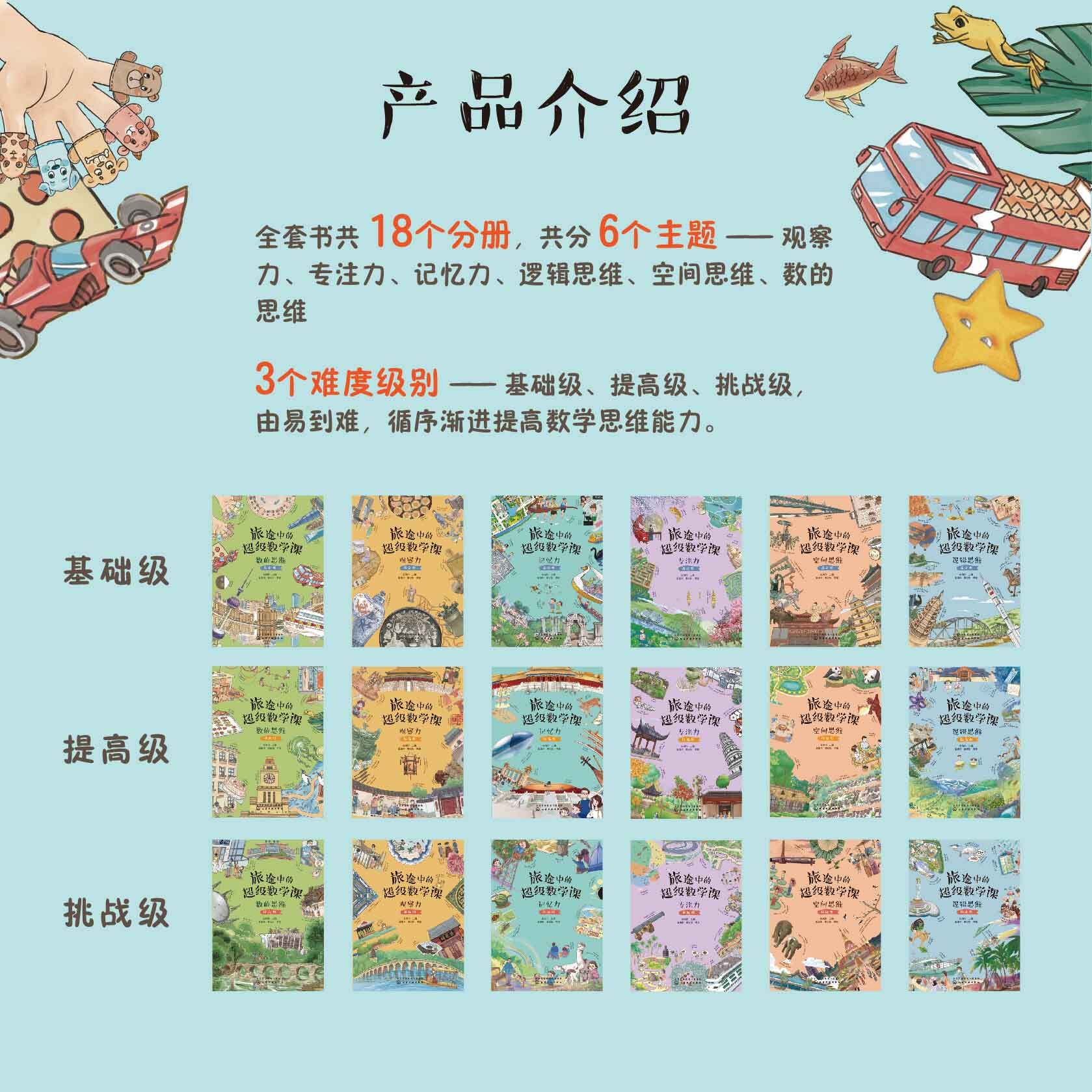 [正版]全套18册 旅途中的超级数学课 3-6岁幼儿园幼小衔接数的逻辑空间思维数学启蒙绘本观察专注记忆能力培养数感训练高清大图