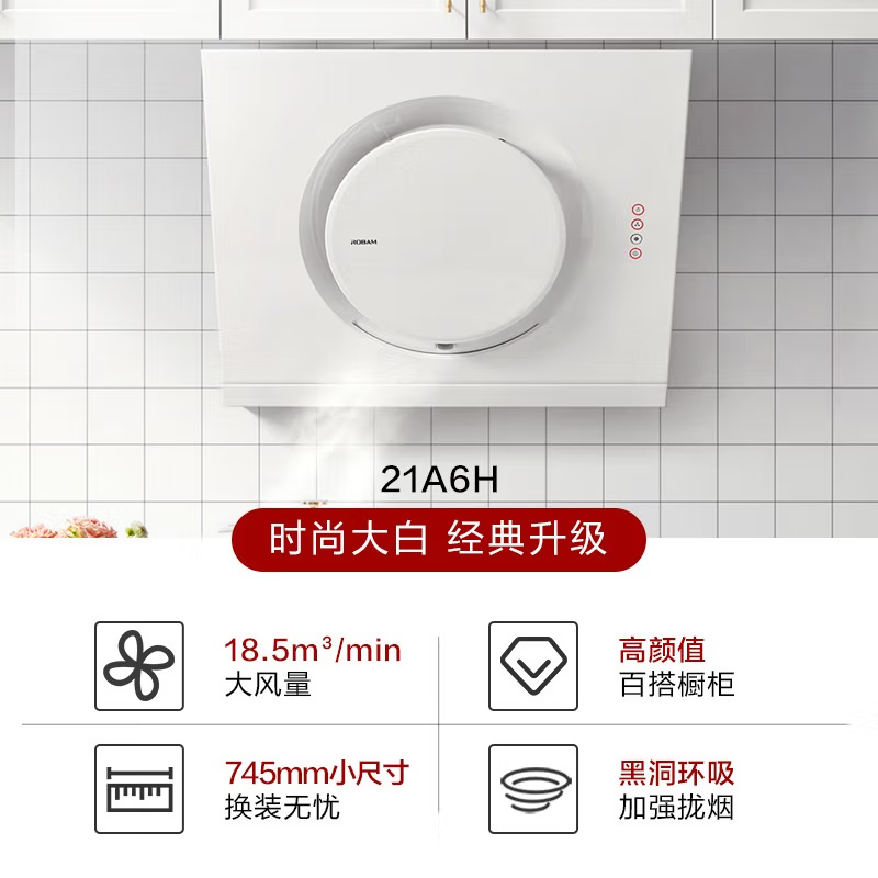 老板(ROBAM)烟灶套餐两件套 18.5立方侧吸式按键式抽油烟机+4.2kW灶具套餐厨电套装 21A6H+30G2天然