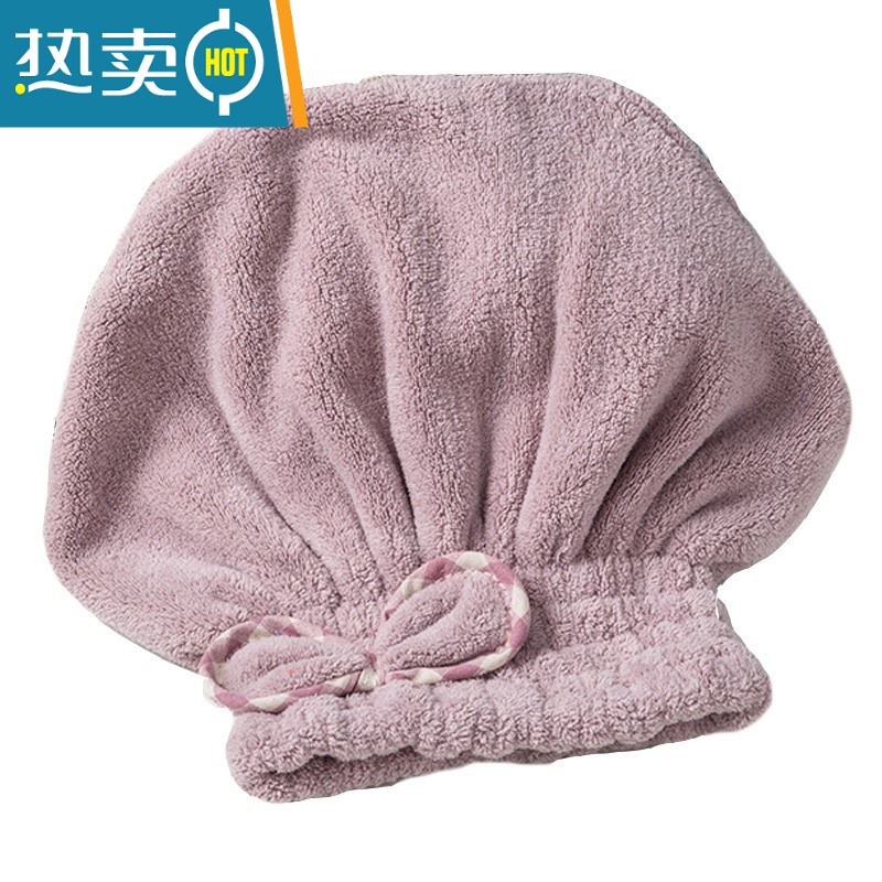 敬平公主干发帽ins吸水速干加厚2021新款女网红可爱浴帽长发 卡其色高清大图