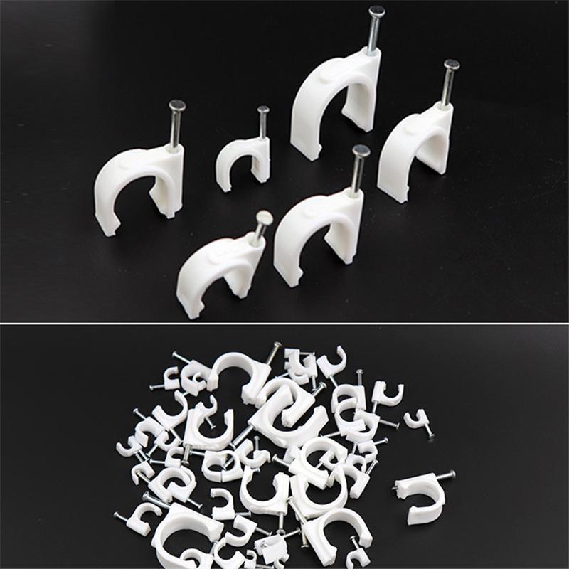 炬洁 网线走线卡扣墙上夹子电线钉卡子固定器线路线夹 8mm线卡(1包50