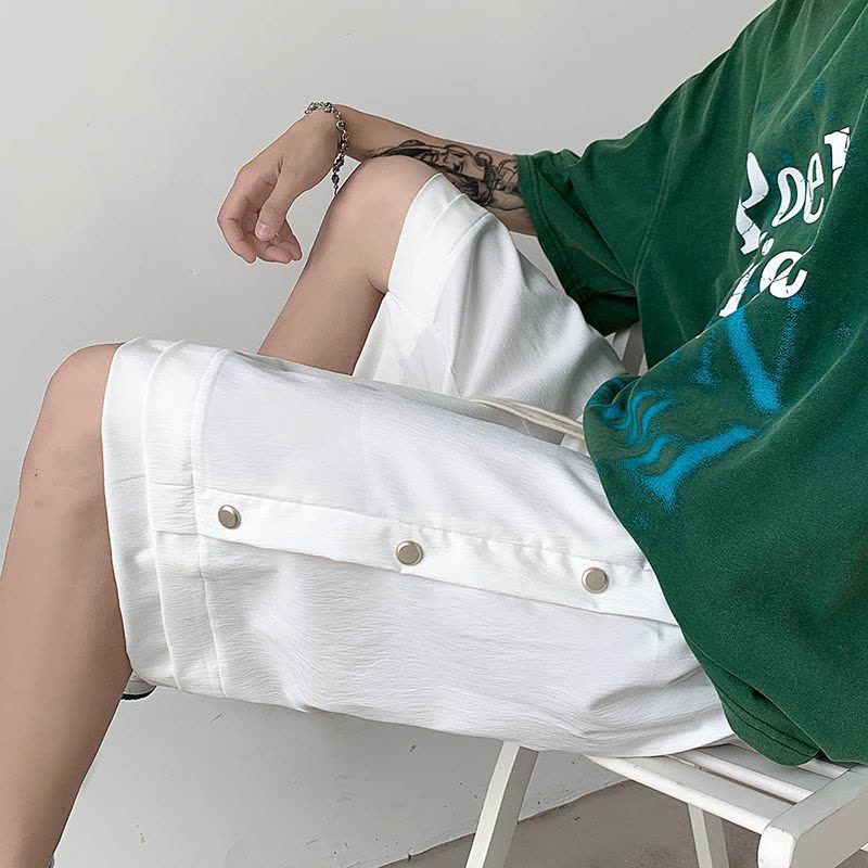 真维斯休闲短裤男士夏季新款冰丝沙滩五分裤男潮流宽松运动中裤子图片