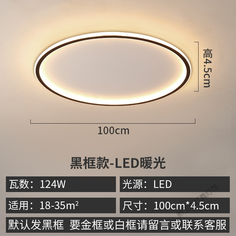 苏宁放心购 简约风黑色卧室灯吸顶灯铁艺餐厅书房温馨圆形led客厅灯具北欧灯