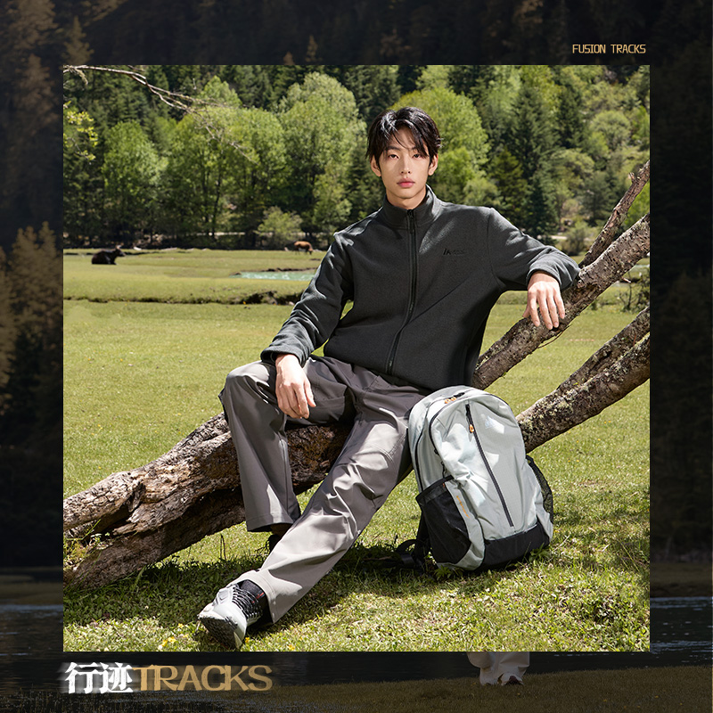 361°运动男装新款针织加绒运动外套男立领摇粒绒保暖夹克高清大图