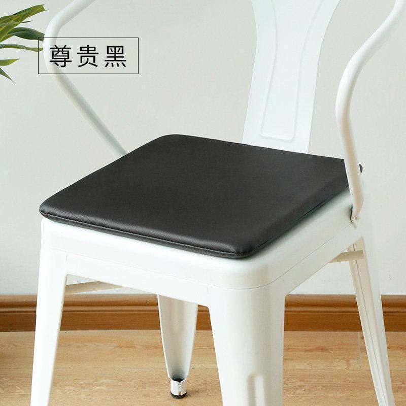 薄款皮垫子椅垫定制简约四季通用皮革座垫家用办公餐厅椅子坐垫薄_2_40 45x45cm 尊贵黑