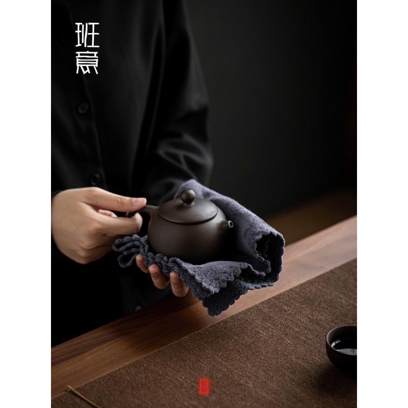 多多茶巾(30*30CM)混色三条装 班意 茶巾布吸水高档茶布茶桌毛巾紫砂壶养壶巾茶台禅意茶具抹布