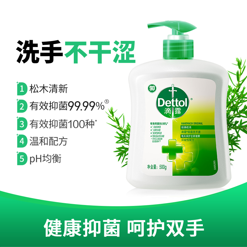 滴露(Dettol)健康抑菌洗手液经典松木 500克