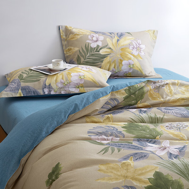 天琴床品四件套245*250cm柔软舒适花影悦动数码印花磨毛TQ-T168高清大图