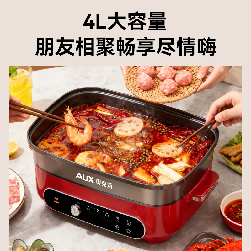 奥克斯 AKP-30A39-KP 多功能电热锅 4L高清大图