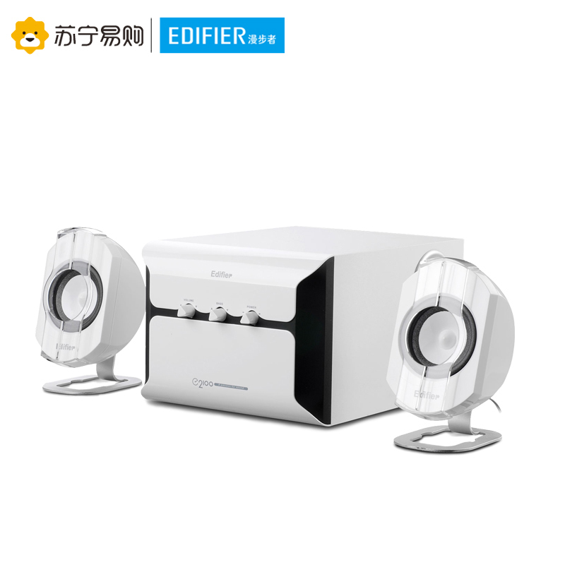 Edifier/漫步者 E2100 2.1声道电脑有源音响多媒体木质低音炮有源音箱 白色