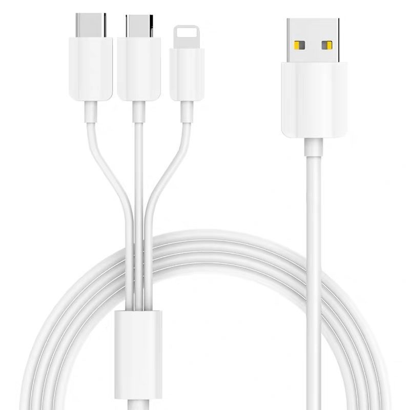 一拖三多功能iphone苹果安卓oppo通用vivo手机快充电器2a数据线头|1.5米一拖三线(单条装)