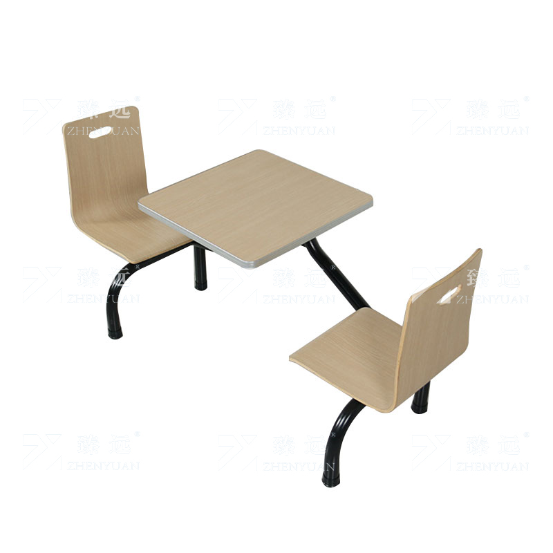臻远 ZY4040825 连体餐桌椅组合食堂员工餐厅二人位连体餐桌