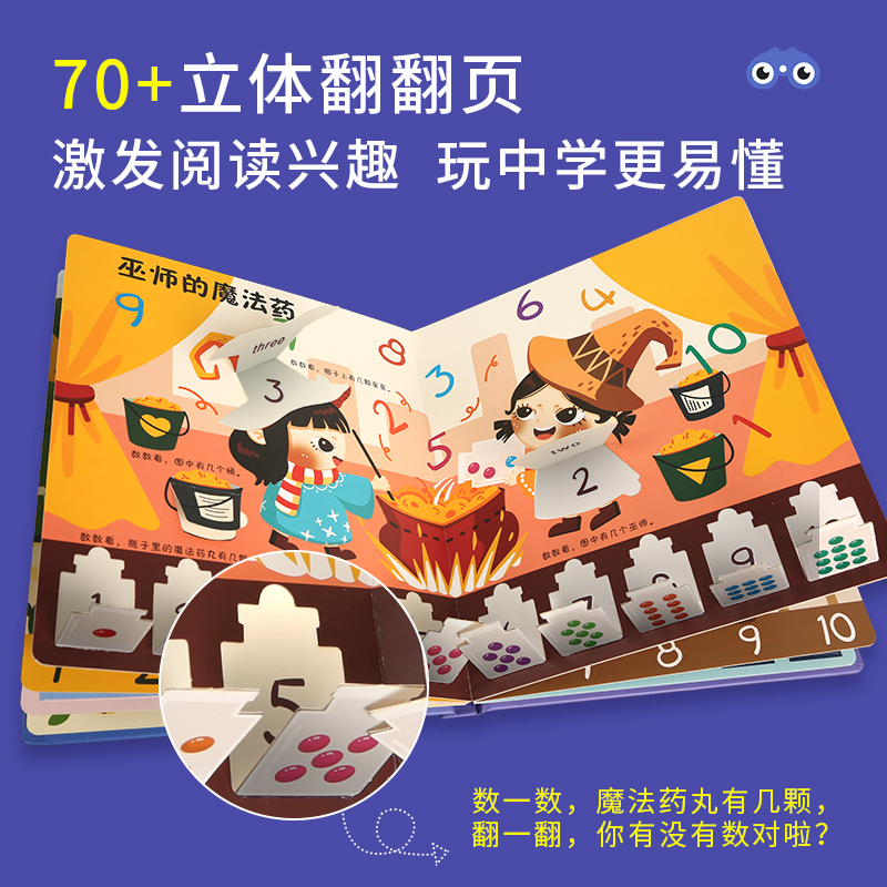 我会认颜色 [正版]我会认数字绘本幼儿园阅读书籍 小眼睛看大世界翻翻书情景认知书籍 一岁半两岁三岁宝宝书本早教撕不烂1-高清大图