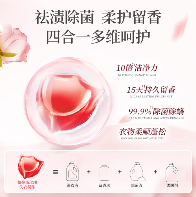 蔬果园格拉斯玫瑰8g*30颗洗衣凝珠 8g*30颗高清大图