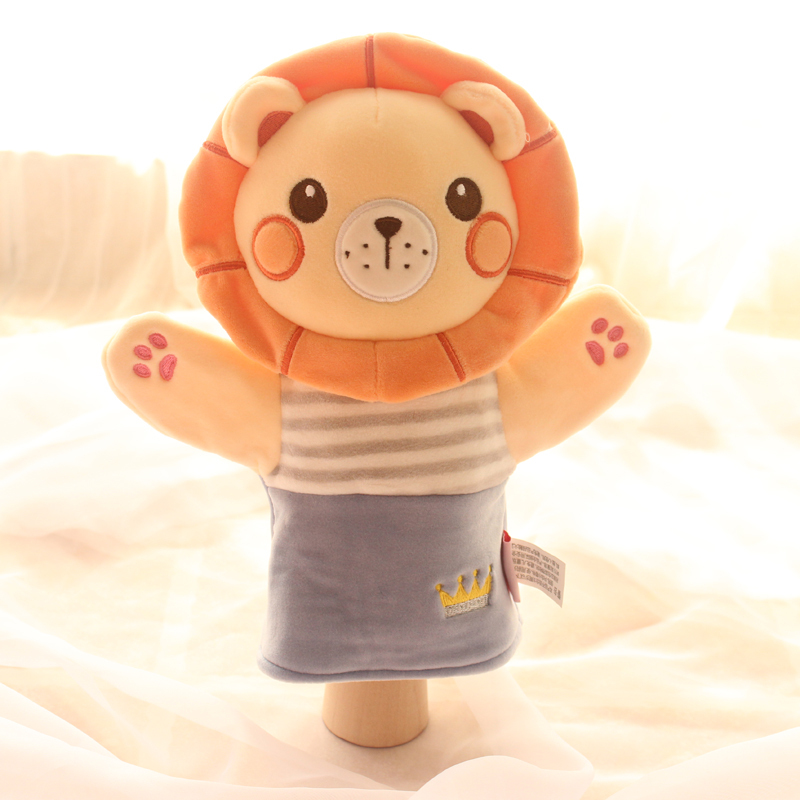 卡通动物手套玩偶兔子小狗毛绒玩具宝宝讲故事互动手偶亲子游戏 狮子