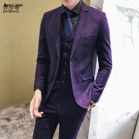 新郎西服套装男士正装晚礼服韩版修身型结婚西装婚礼支持人三件套