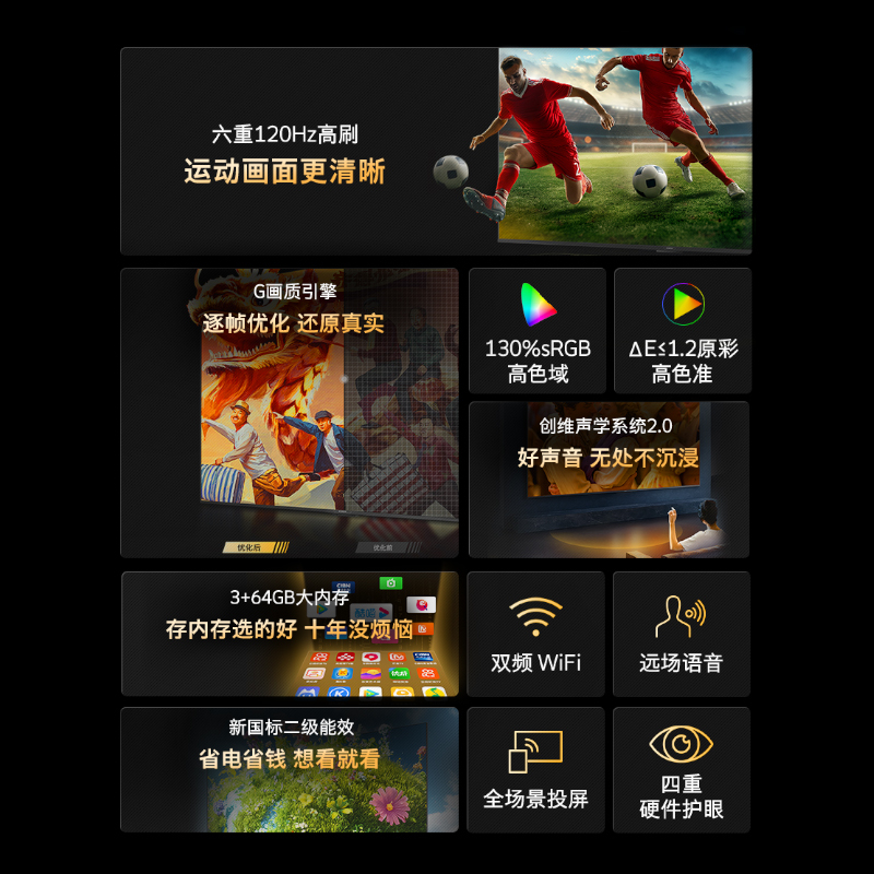 创维电视85A23 85英寸电视机全通道120Hz 3+64G4K超高清护眼智能声控液晶电视 政府补贴二级能效 以旧换新高清大图