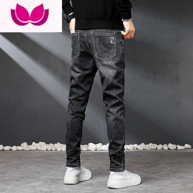 七斓牛仔裤男潮流百搭青年潮牌修身小脚小直筒款弹力新塘春季夏季薄款