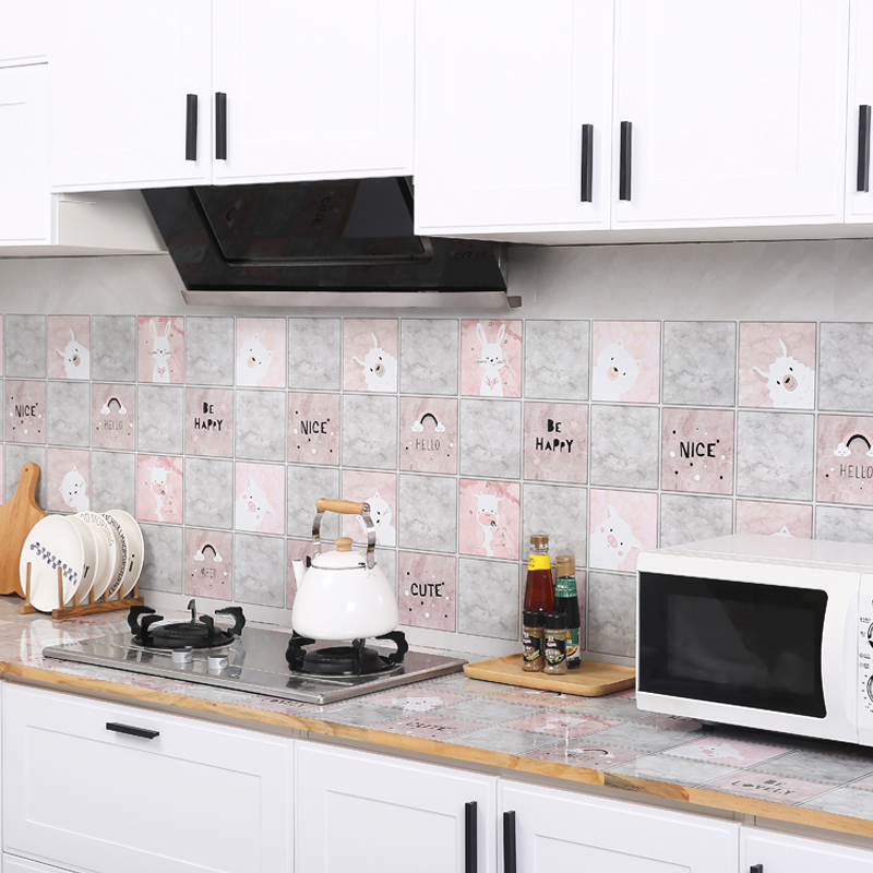 厨房防油贴纸自粘防水烟防火耐高温油烟机墙纸柜灶台后墙壁用墙贴卷装