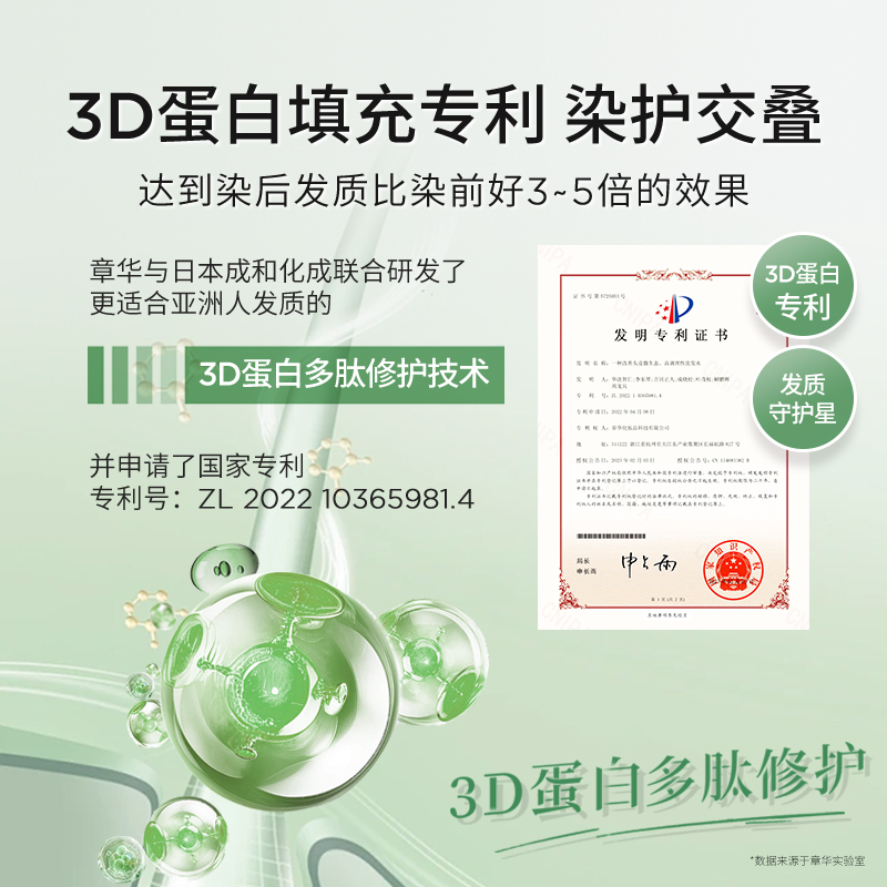 章华汉草染发霜无氨配方均匀遮盖白发植萃染发膏可分次使用黑发霜 5B墨羽黑茶高清大图