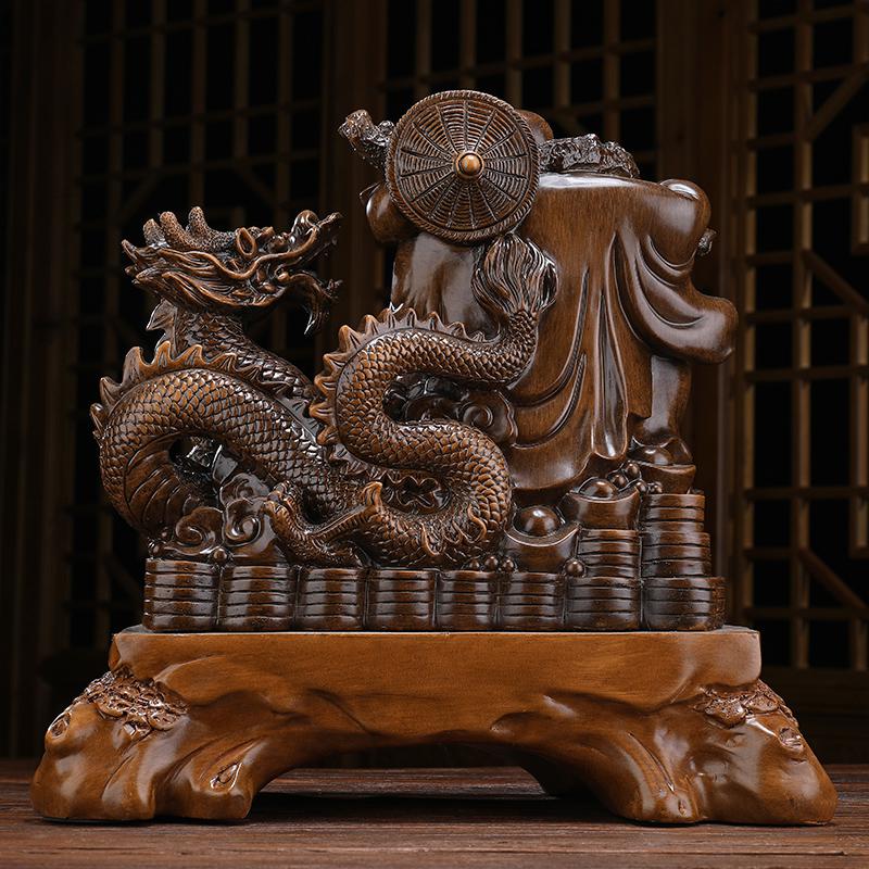 美帮汇大号弥勒佛摆件大肚弥勒佛像骑龙笑佛供奉家用客厅财源滚滚高清大图