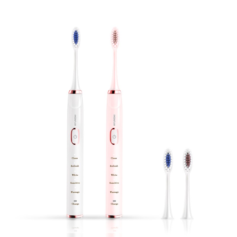 HYUNDAI 声波电动牙刷X700(配4个刷头)两只情侣套装高清大图
