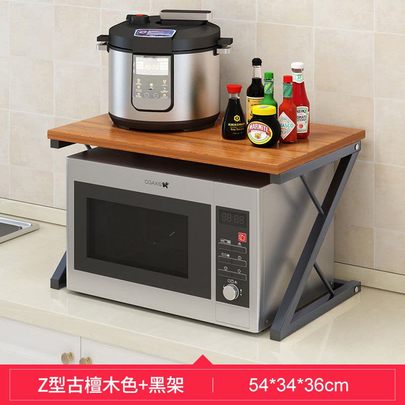 厨房置物架落地多层收纳架台面双层烤箱架子厨房用品微波炉置物架图片
