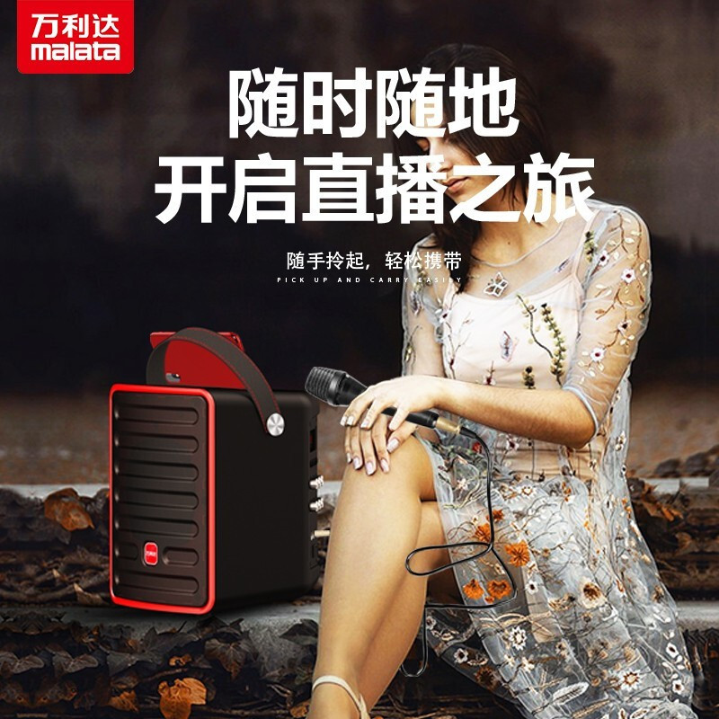 万利达(malata)户外蓝牙音响 多功能便携式手提小型广场舞音箱 大功率会议教学扩音器背包迷你M+9115