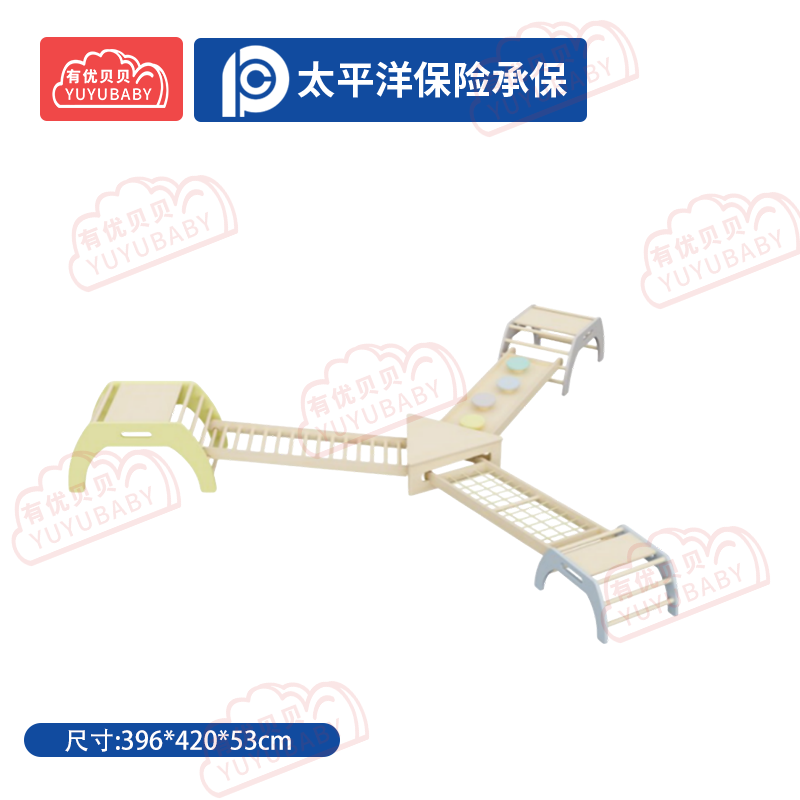 幼儿园儿童室内户外玩具游乐设施 感统体能组合E-7件套 学爬玩具高清大图