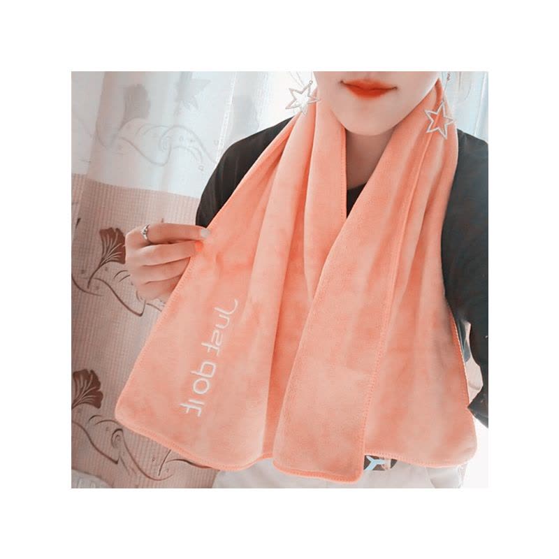 大毛巾运动跑步毛巾冲凉洗脸健身房擦汗毛巾吸汗家用定制绵柔吸水Z8|35*75(2条)宝蓝+咖色图片