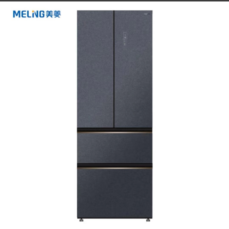 美菱超薄嵌入式玻璃面板法式门冰箱bcd400wp9bt