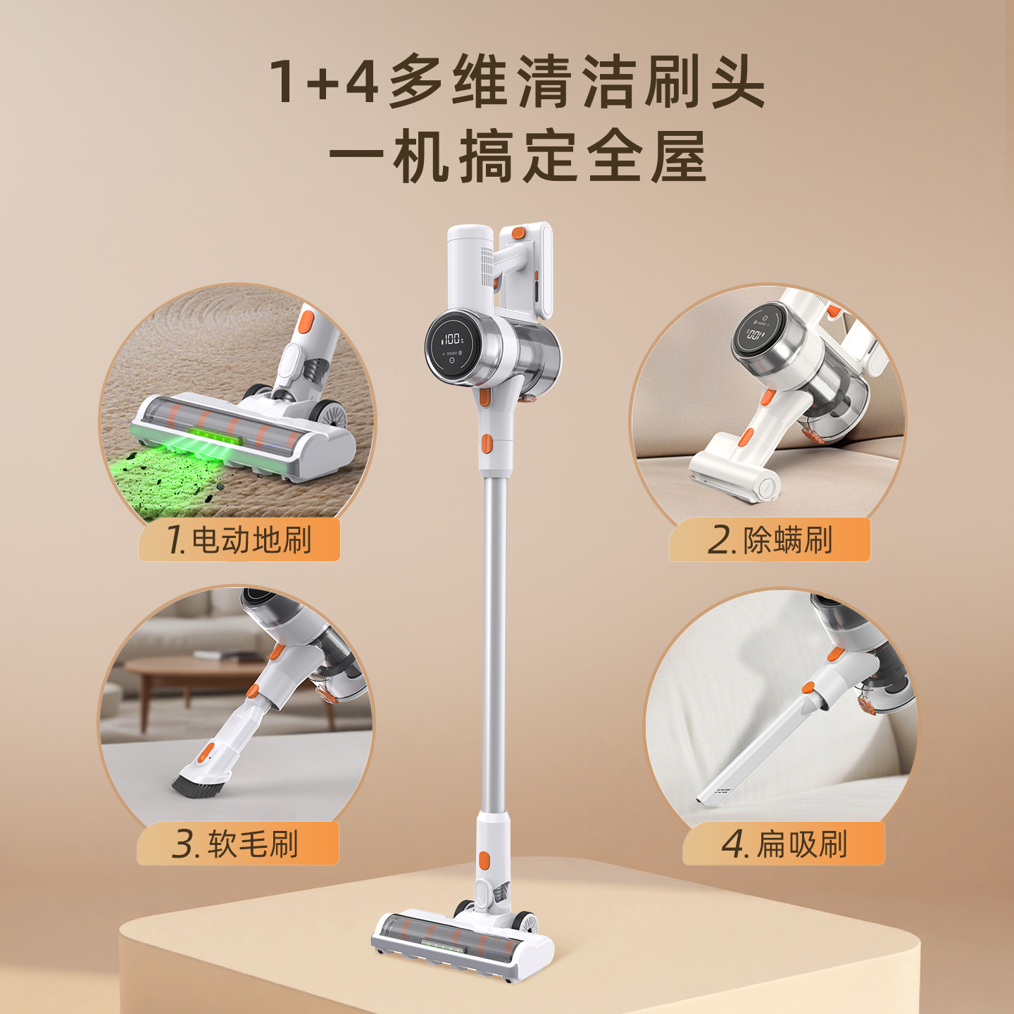 小狗吸尘器家用宠物猫毛大吸力无线小型地毯除螨手持一体吸尘机P2高清大图