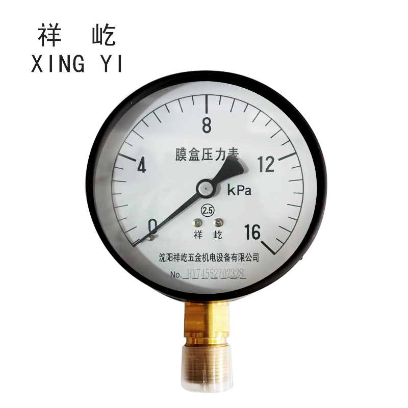 祥屹+膜盒压力表检测定制型+YE100+块 0-16Kp