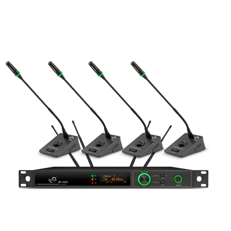 DEIYUS会议话筒真分集一拖四无线长杆麦克风BH-4600