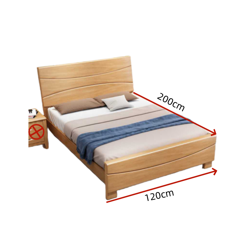 伊洛源 实木床单人床 200*120cm 多规格