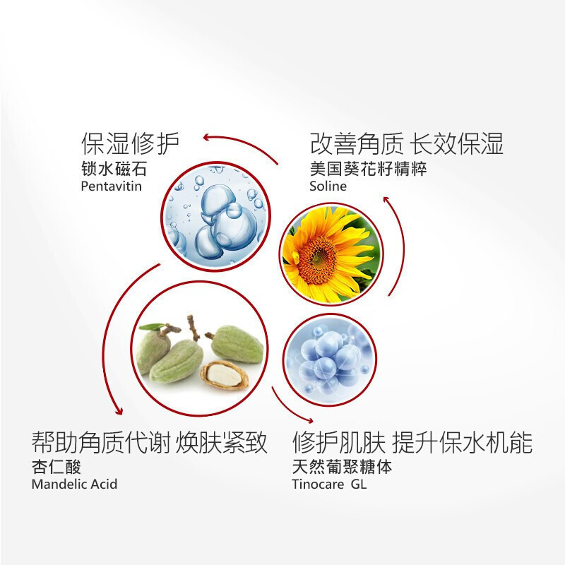 DR.WU达尔肤杏仁酸焕肤保湿套装（杏仁酸焕肤精华液8% 15ml+杏仁酸洁颜慕斯50ml+杏仁酸精华乳2ml*10）