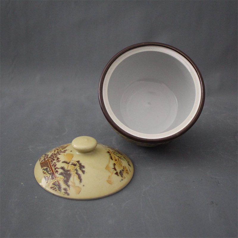 美帮汇景德镇仿古瓷器乾隆粉彩人物仕女图盖罐家居装饰摆件展柜收藏做旧高清大图