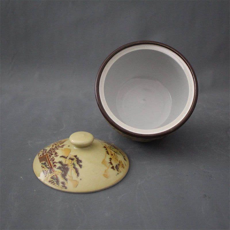 美帮汇景德镇仿古瓷器乾隆粉彩人物仕女图盖罐家居装饰摆件展柜收藏做旧图片