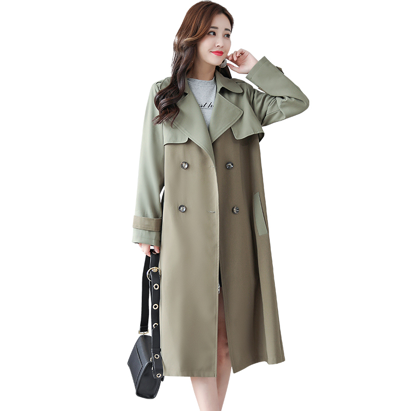 军绿色风衣女士中长款女士秋季新品时尚气质韩版个性港风年轻外套