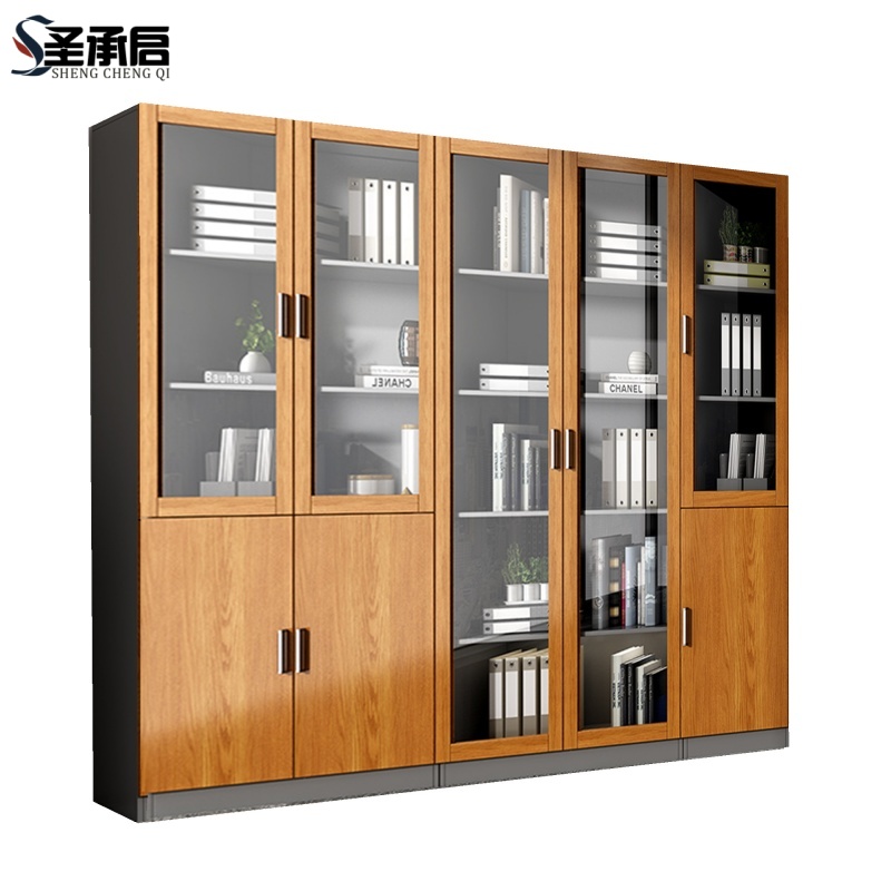 圣承启 落地书柜 组合台高清大图