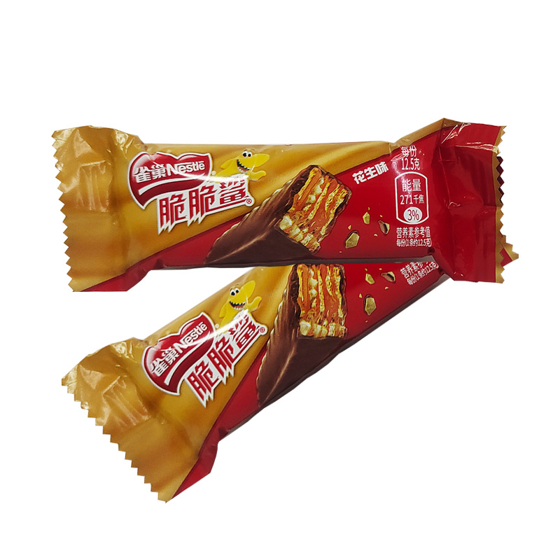 雀巢脆脆鲨巧克力味散装500g涂层威化饼干婚庆结婚喜糖休闲零食品 花生味 250g