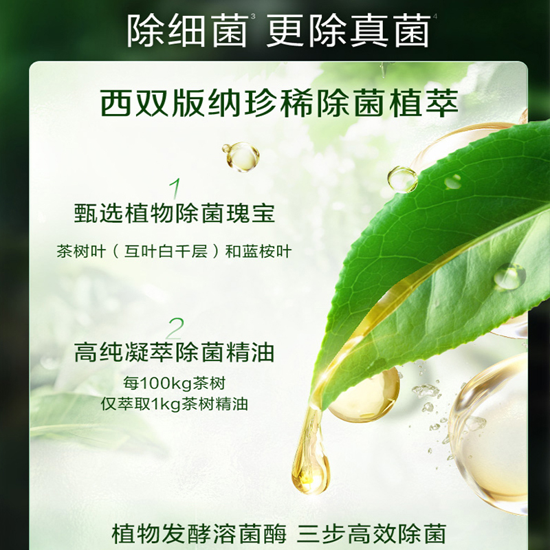 立白卫仕除菌洗衣液雨林茶花1kg*2袋除菌抑菌除真菌除异味深层洁净不伤衣不伤手