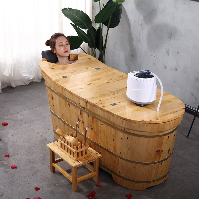 木桶浴桶熏蒸泡澡古达实木桶沐浴洗澡盆浴缸成人大人木质家用