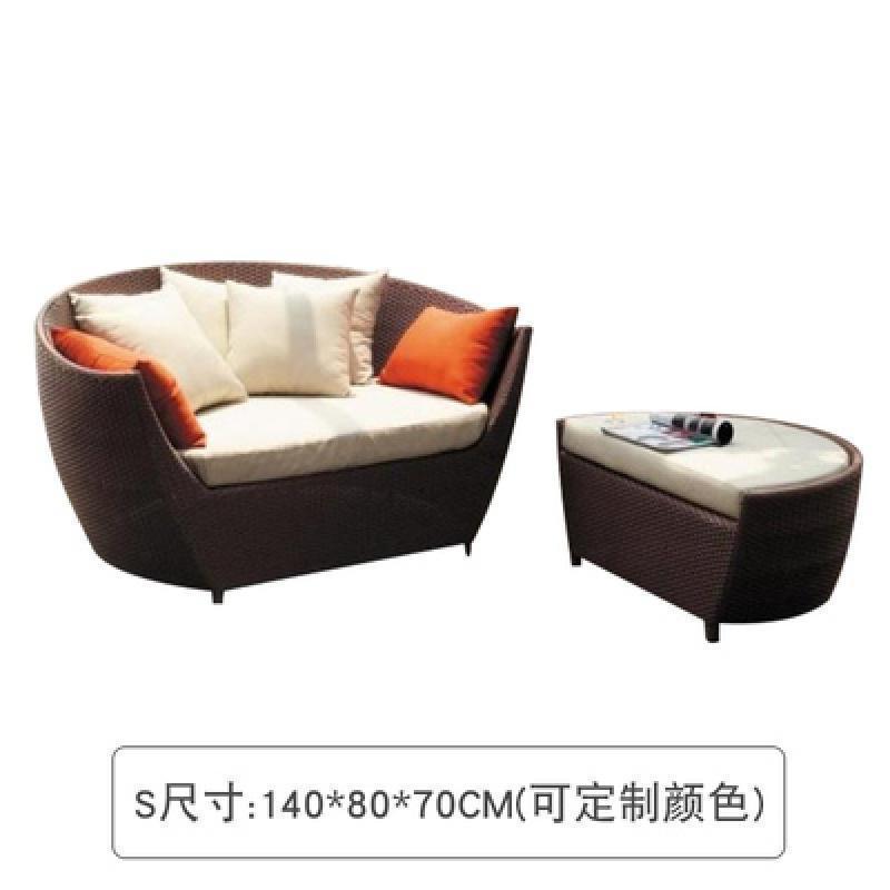 森美人户外大圆床休闲泳池藤编创意沙发床沙滩酒店躺床阳台懒人躺椅家具 S款