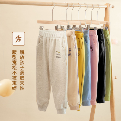 咕噜日记2021春季新品男女童糖果色百搭舒适卫裤CZK1004