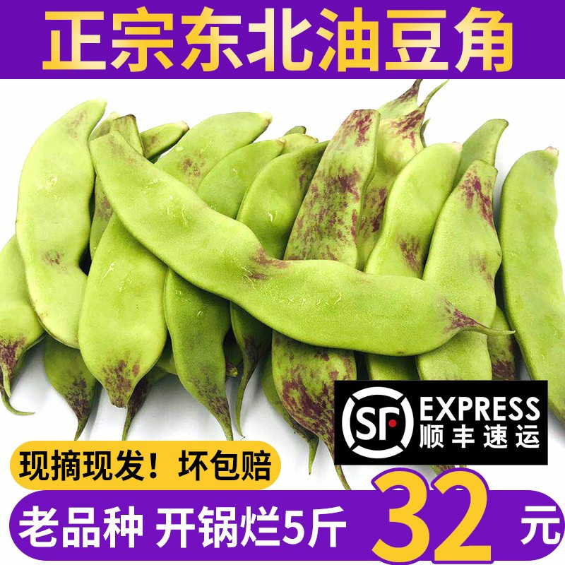 3斤装 [顺丰]东北油豆角 九月青一点红大豇豆 开锅烂无丝