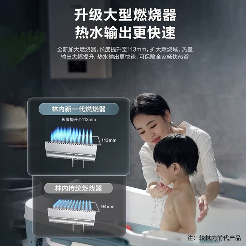 [小蛮腰PRO]林内燃气热水器13升家用恒温GC22节能ECO变频恒温 同款13GD32高清大图