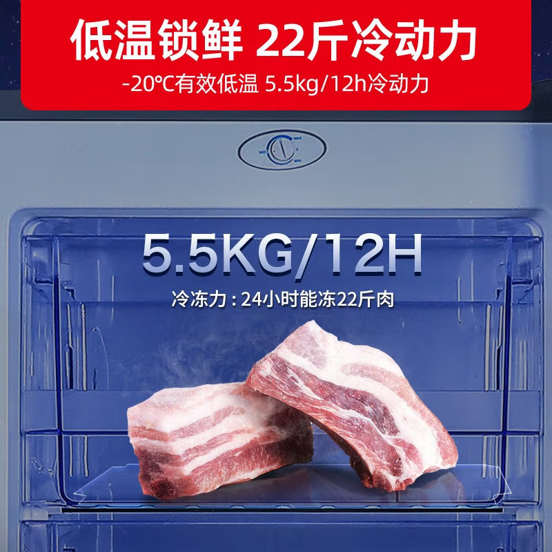 星星(XINGX)150升冰柜家用立式冷冻柜 大抽屉多层存储分区 软冷冻母乳储藏冰箱BD-150E
