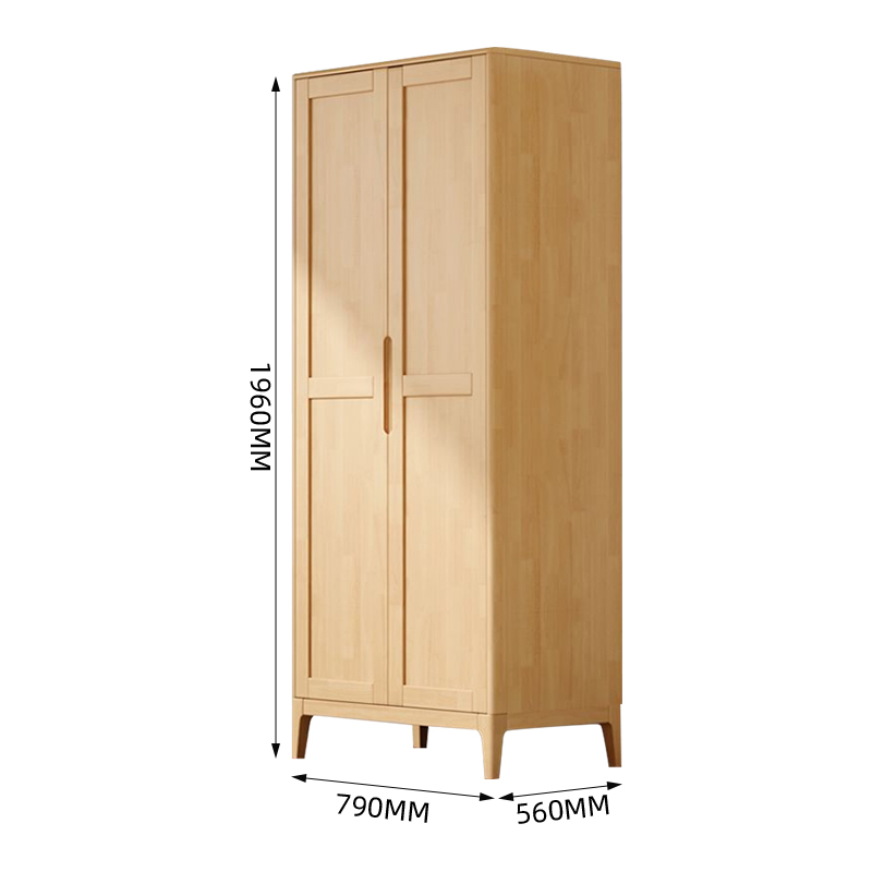 臻远ZY4031131 简约实木衣柜对开双门收纳柜高清大图