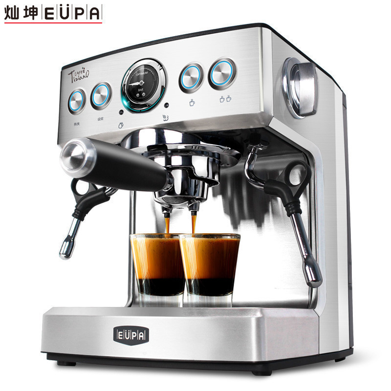 灿坤(Eupa)意式咖啡机TSK-1837B 家用意式商用半自动蒸汽式煮咖啡壶