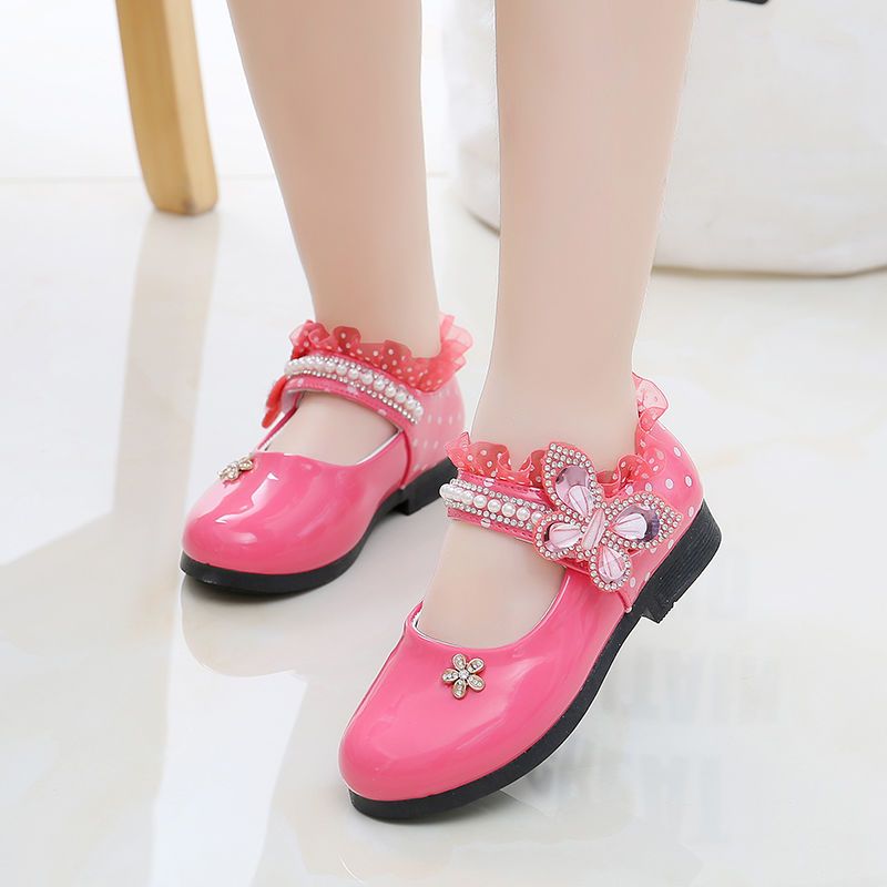 促销小皮鞋单鞋女学生儿童鞋女单鞋舞蹈鞋女中大童鞋蝴蝶结女童鞋高跟